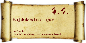 Hajdukovics Igor névjegykártya